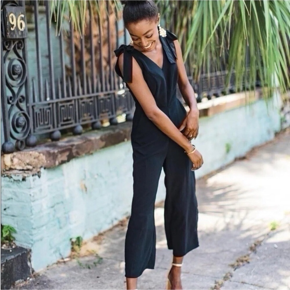 “LILLY PULITZER” Danni Shoulder Tie Cropped Jumpsuit